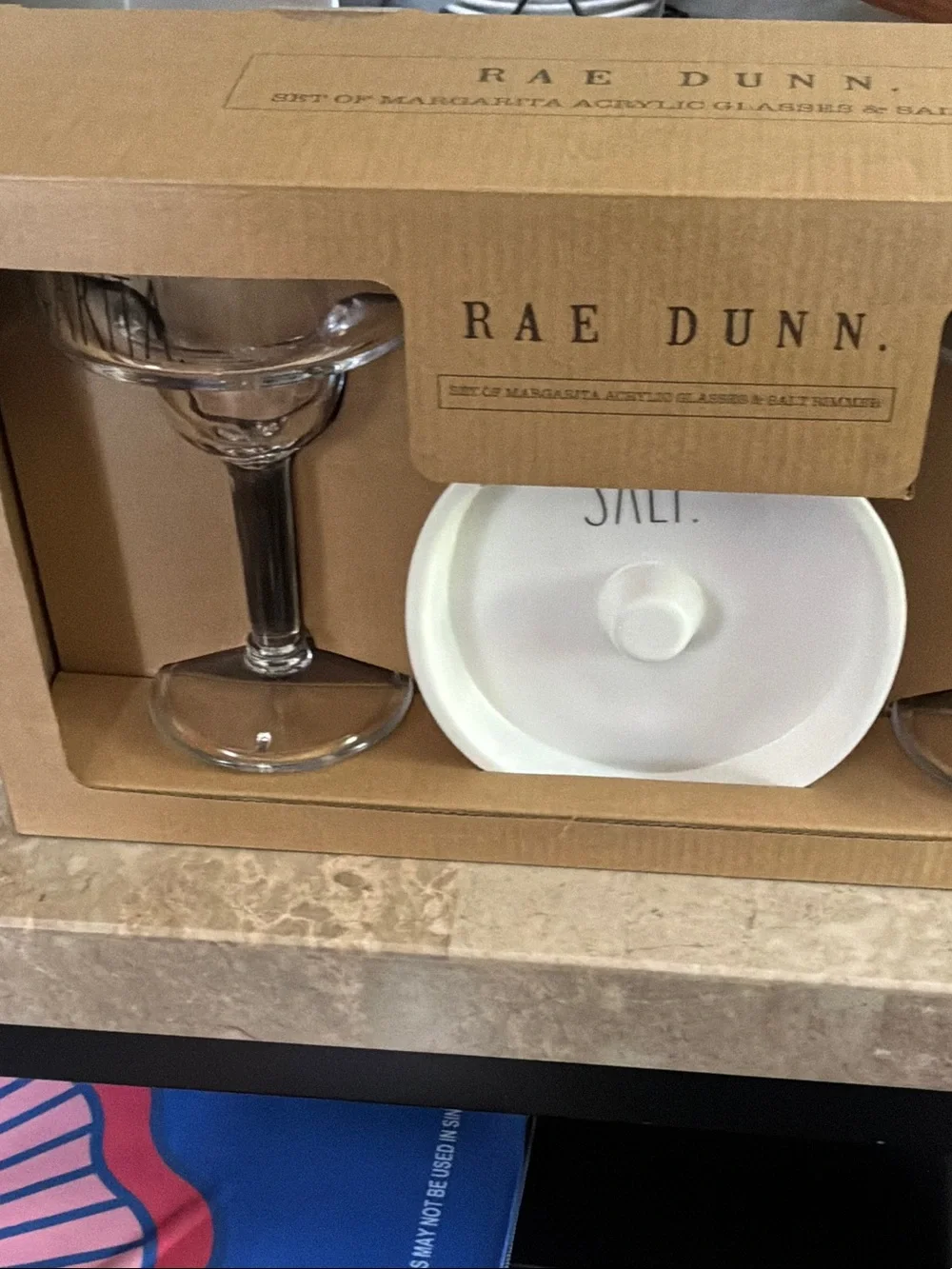 Rae Dunn  Acrylic Margarita Set with White Salt Cellar